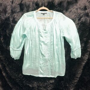 Zac & Rachel‎ Top Turquoise Bohemian Tunic Top Size L / W-54
